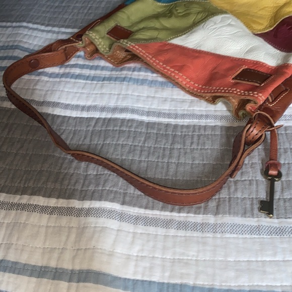 Fossil women’s multi-color patch leather handbag. - Picture 4 of 7